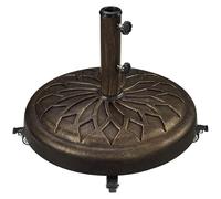 Yaheetech Base per Ombrellone da Giardino 24,7 kg in Resina e Metallo con 4 Ruote e Freni per Pali da Ø34/38/48mm con 2 Manopole Cortile Piscina Esterno Bronzo