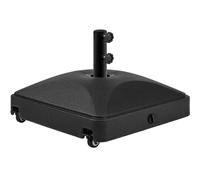 Yaheetech Base per Ombrellone da Giardino con 4 Ruote Riempibile con Sabbia e Acqua 37L in HDPE e Metallo per Pali da Ø38mm e Ø48mm con 2 Manopole Picnic Prato Esterno Nero