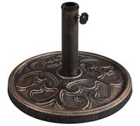 Yaheetech Base per Ombrellone da Giardino in Resina e Metallo Supporto 10 kg per Pali da Ø38mm e Ø48mm con Effetto in Ghisa Esterno Veranda Terrazza Piscina Spiaggia Patio Bronzo