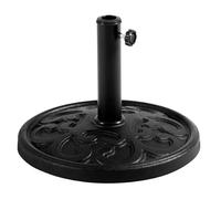 Yaheetech Base per Ombrellone da Giardino in Resina e Metallo Supporto 10 kg per Pali da Ø38mm o Ø48mm con Effetto in Ghisa Esterno Giardino Veranda Terrazza Piscina Spiaggia Patio Nero