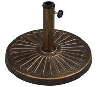 Yaheetech Base per Ombrellone da Giardino in Resina e Metallo Supporto 10 kg per Pali da Ø38mm o Ø48mm con Manopola Esterno Veranda Terrazza Piscina Spiaggia Patio Bronzo