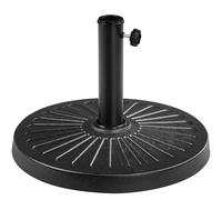 Yaheetech Base per Ombrellone da Giardino in Resina e Metallo Supporto 12 kg per Pali da Ø38mm o Ø48mm con Manopola per Esterno Veranda Terrazza Piscina Spiaggia Patio, Nero