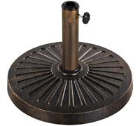 Yaheetech Base per Ombrellone da Giardino in Resina e Metallo Supporto 13,7 kg per Pali da Ø38mm e Ø48mm con Manopola Esterno Veranda Terrazza Piscina Spiaggia Patio Bronzo
