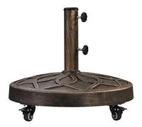 Yaheetech Base per Ombrellone Rotonda Esterno con Ruote e Manopola, Autopeso in Resina e Metallo Supporto 21 kg per Pali da Ø38mm e Ø48mm per Terrazza Balcone Giardino Spiaggia, Bronzo