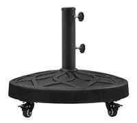 Yaheetech Base per Ombrellone Rotonda Esterno con Ruote e Manopola, Autopeso in Resina e Metallo Supporto 21 kg per Pali da Ø38mm e Ø48mm per Terrazza Balcone Giardino Spiaggia, Nero