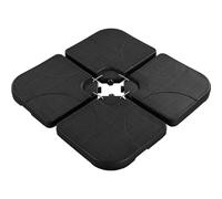 Yaheetech Base per Ombrellone Set 4 Pezzi in HDPE Riempibile con Sabbia o Acqua 60L 103,5 x 103,5 x 7,5 cm Esterno Veranda Terrazza Piscina Spiaggia Patio Nero