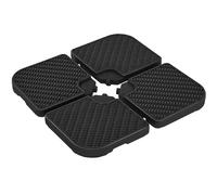 Yaheetech Base per Ombrellone Set 4 Pezzi Pesante Riempibile con Sabbia o Acqua 60L in HDPE con 4 Connettori Motivi di Rattan per Esterno Giardino Terrazza Nero