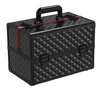 Yaheetech Beauty Case Make Up da Viaggio Valigetta Porta Trucchi Estetista Professionale Cosmetici 6 Vassoi Divisori Regolabili 34,7 x 22,2 x 25 cm