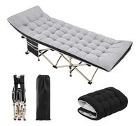 Yaheetech Brandina Lettino da Campeggio con Cuscino Pieghevole Portatile Letto da Tenda Leggero con Borsa da Trasporto per Dormire Singolo da Giardino Spiaggia Caricabile Fino a 150 kg