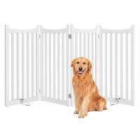 Yaheetech Cancelletto per Cani in Legno 4 Pannelli 201,5 × 90,5 cm Bianco