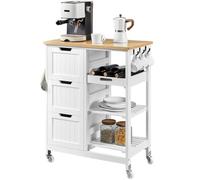 Yaheetech Carrello Cucina 67x37x84,5 cm con Ruote 3 Cassetti 3 Ripiani