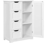 Yaheetech Cassettiera Camera da Letto con 4 Cassetti Armadietto da bagno sottile da Salotto Cucina Mobiletto Ingresso Corridoio 56 x 30 x 82 cm