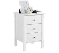 Yaheetech Comodino Camera da Letto Bianco con 3 Cassetti Moderno Cassettiera Armadio Cameretta Organizzatore per Letto Tavolino da Salotto Laterale Divano 40 x 40 x 60 cm