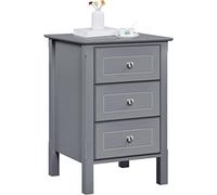 Yaheetech Comodino Camera da Letto con 3 Cassetti Moderno Cassettiera Armadio Cameretta Organizzatore per Letto Tavolino da Salotto Laterale Divano 40 x 40 x 60 cm Grigio Scuro