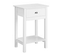 Yaheetech Comodino Camera da Letto Tavolino con Cassetto e Ripiano Stile Shabby Chic Tavolino d'Appoggio Laterale Moderno Mobiletto da Divano Soggiorno Salotto in Legno MDF 40 x 30 x 60 cm