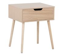 Yaheetech Comodino da Camera da Letto Comodinio con Cassetto Comodino da Notte Stile Scandinavo Organizzatore da Letto 48,5 x 41 x 57,5 cm (Cassetto in legno, Marrone Chiaro)