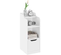 Yaheetech Comodino Stretto, Comodino con Cassetto, 2 Scomparti Apert e Ripiano Superiore, Tavolino da Notte Salvaspazio per Camera da Letto, Soggiorno, Bianco 25 x 35 x 65 cm