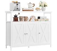 Yaheetech Credenza a 3 Ante Mobile da Cucina Armadietto Organizzatore con Ripiani Regolabili e Scomparto Aperto 100x35x81,5 cm per Sala da Pranzo e Soggiorno