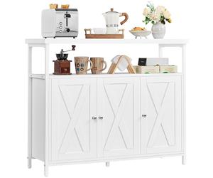 Yaheetech Credenza a 3 Ante Mobile da Cucina Armadietto Organizzatore con Ripiani Regolabili e Scomparto Aperto 100x35x81,5 cm per Sala da Pranzo e Soggiorno