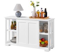 Yaheetech Credenza Mobile da Cucina Bianco con 2 Ante Scorrevoli Salvaspazio e R