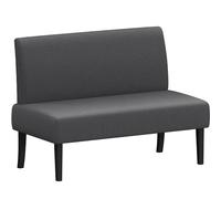 Yaheetech Divano da Salotto Moderno Divanetto a 2 Posti Senza Braccioli Sedia a Coste con Gambe in Legno per Soggiorno Ufficio 109,5 × 62 × 84,5 cm Grigio