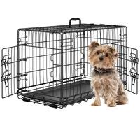 Yaheetech Gabbia Metallo per Cani Pieghevole 76,5 × 44 × 50,5 cm Nero