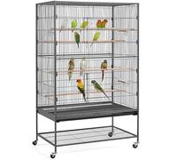 Yaheetech Gabbia Uccelli Grande Piedistallo 79 × 49 × 134,5 cm Nero
