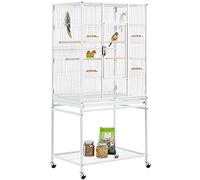 Yaheetech Gabbia Uccelli Piedistallo Staccabile 62 × 43 × 136 cm Bianca