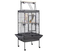 Yaheetech Gabbia Voliera Metallo per Pappagalli 81,5 × 77 × 174 cm Nero