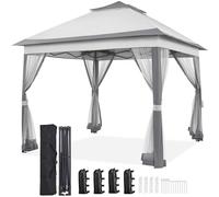 Yaheetech Gazebo Giardino Esterno in Ferro Resistente Impermeabile Ombreggiante