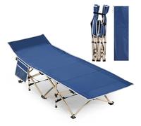 Yaheetech Lettino da Campeggio Pieghevole Brandina Portatile da Spiaggia con Borsa di Trasporto Pisolino Singolo Richiudibile Salvaspazio Giardino 186 x 66 x 52 cm Blu Navy