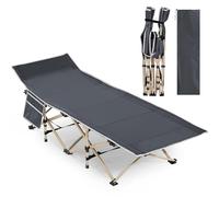 Yaheetech Lettino da Campeggio Pieghevole Brandina Portatile da Spiaggia con Borsa di Trasporto Pisolino Singolo Richiudibile Salvaspazio Giardino 186 x 66 x 52 cm Grigio