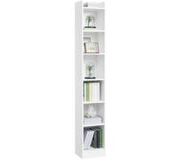 Yaheetech Libreria a 7 Ripiani, Scaffale Stretta e Alta in Legno con Ripiani Reg