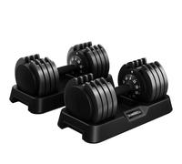 Yaheetech 5-in-1 Manubri Set di 2 Regolabili da 5kg a 25kg, Manubrio Regolabile in 1 Secondo per Allenamento Fitness Palestra Casa Ufficio Nero
