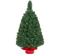 Yaheetech Mini Albero di Natale 90 cm Piccolo da Tavolo con Base in Miniatura Artificiale Realistico Portatile Decorazioni per Casa Ufficio Interno