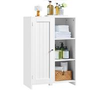 Yaheetech Mobile da Bagno Autoportante Moderno in Legno con Anta Singola Bianco