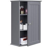 Yaheetech Mobile da Muro Armadietto Bagno Salvaspazio Grigio Scuro