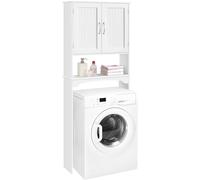 Yaheetech Mobile per Lavatrice con Ripiano e Ante 75x23x180 cm Bianco