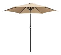 Yaheetech Ombrellone da Giardino 294 cm con 6 Stecche in Poliestere e Metallo Inclinabile Protezione UV Cortile Piscina Esterno Ecrù