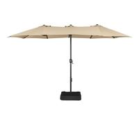 Yaheetech Ombrellone da Giardino Doppio con Base e Manovella Ampia Superficie Ve