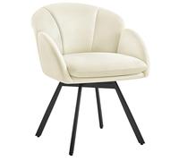 Yaheetech Poltrona Girevole a 360° da Camera da Letto, Sedia da Trucco Moderna a Forma di Fiore in Velluto di Ciniglia, Poltroncina per Camera Salotto Ufficio Beige