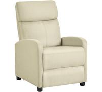 Yaheetech Poltrona Relax Reclinabile Regolabile Divano Monoposto con Poggiapiedi da Soggiorno Camera da Letto 61,5 cm × 87 cm × 99 cm Beige/Lino