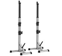 Yaheetech Rack da Squat Regolabile Coppia Rastrelliere Porta Bilancieri Supporti per Bilanciere Squat Rack Squat Supporto Bilanciere a Palestra Casa Ufficio Altezza 135-190cm Max 300 kg Nero