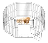 Yaheetech Recinto Cani Ferro Interno Esterno 8 pz 52x61 cm Nero