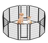 Yaheetech Recinto per Animali, 12 Pannelli 71 x 120 cm, Pieghevole e Portatile per Interno ed Esterno, in Ferro con Rete Metallica per Cani, Conigli e Cuccioli
