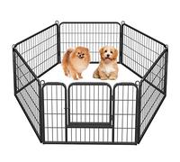Yaheetech Recinto per Cani 6 Pezzi 80 x 60 cm Cuccioli Conigli da Interno Esterno Giardino Rete Recinzione in Ferro Metallo Nero