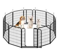 Yaheetech Recinto per Cani Cuccioli Conigli Gatti Animali da Interno e Esterno Giardino Rete Recinzione Ferro 12 pz 65 x 80 cm Pieghevole e Portatile