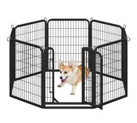 Yaheetech Recinto per Cani Cuccioli Conigli Gatti Animali da Interno e Esterno Giardino Rete Recinzione Ferro 8 pz 65 x 80 cm Pieghevole e Portatile