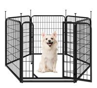 Yaheetech Recinto per Cani Cuccioli Conigli Gatti Animali da Interno e Esterno Giardino Rete Recinzione Ferro 6 pz 65 x 80 cm Pieghevole e Portatile
