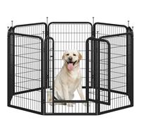 Yaheetech Recinto per Cani Cuccioli Conigli Gatti Animali da Interno e Esterno Giardino Rete Recinzione Ferro 8 pz 68 x 100 cm Pieghevole e Portatile